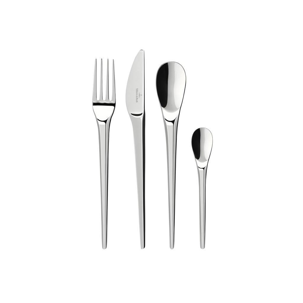 TAFELBESTECK NewMoon silber 24er Set - Silberfarben, Metall - Villeroy & Boch