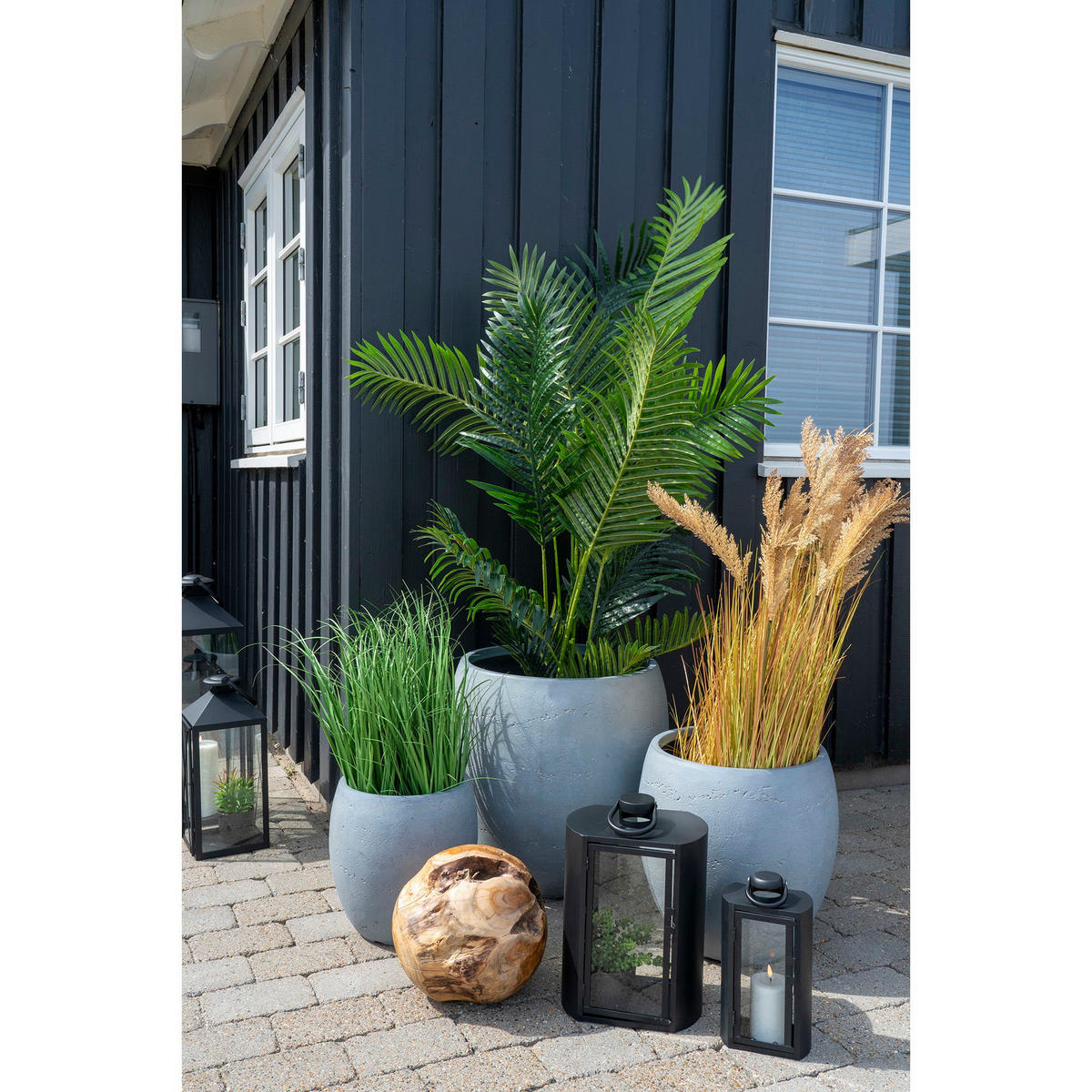 POA-GRAS Pe Kunststoff, Polyester, Draht, Zement Grün - Grün, Kunststoff (68cm) - tinkaro