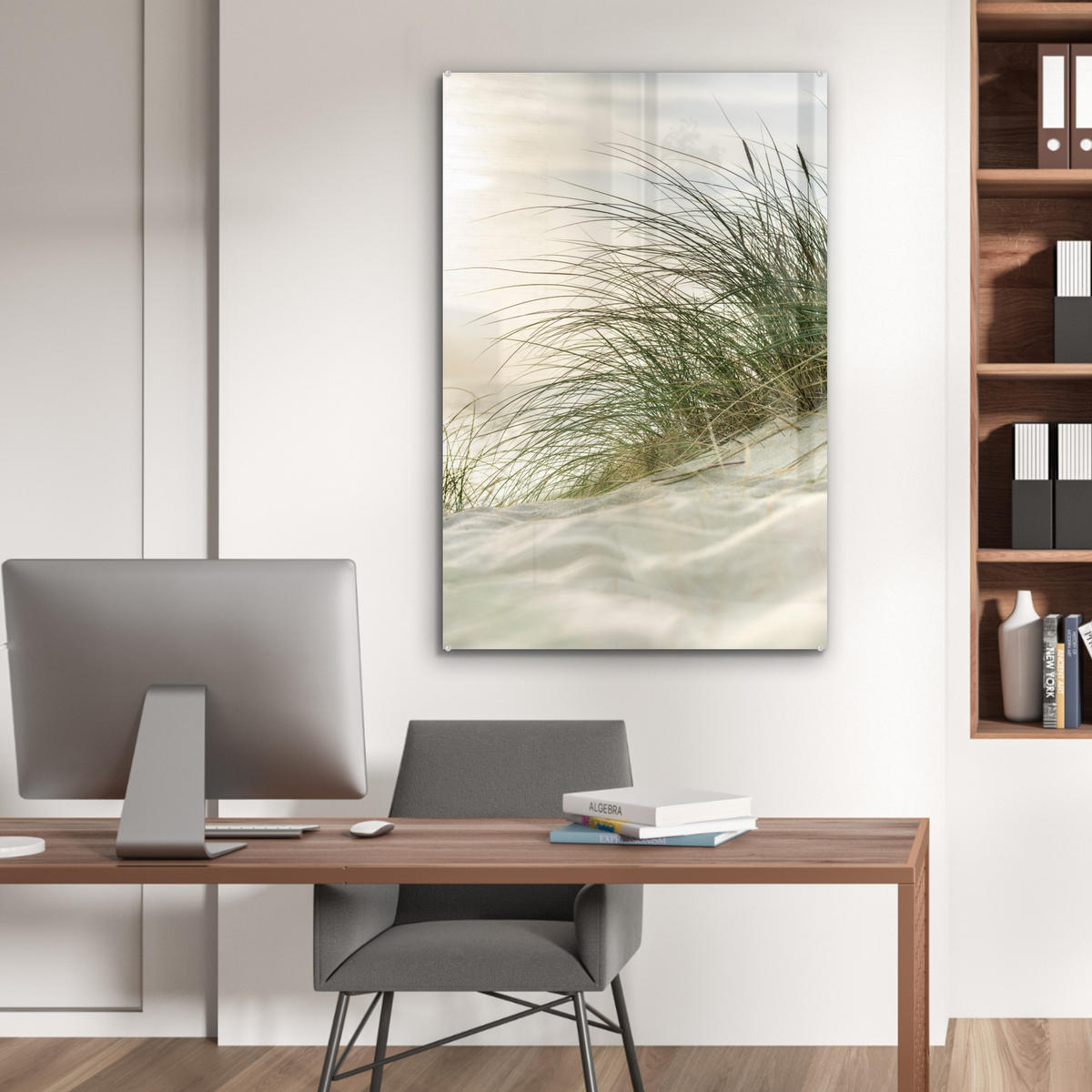ACRYLGLASBILD Dünen - Strand - Schlewswig-Holstein - Wattenmeer 60x90 cm - Creme, Glas (60/90cm) - MuchoWow