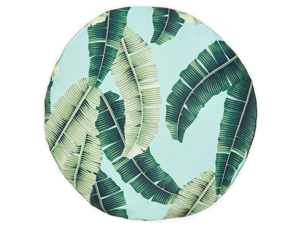 GARTENKISSEN 2er-Set Blattmotiv grün 40 cm Boissano - Hellgrün, Textil (40/40cm) - Beliani
