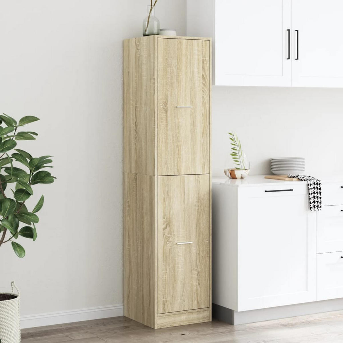 APOTHEKERSCHRANK Sonoma-Eiche 40/41/174,5 Cm Holzwerkstoff - Hellbraun, Holzwerkstoff (41/174.5/40cm) - vidaXL