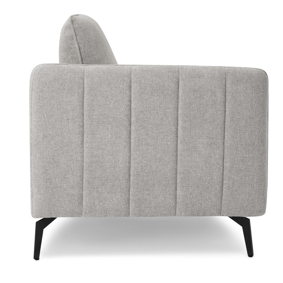 ZWEISITZER-SOFA Webstoff Grau - Schwarz/Grau, Textil/Metall (158/85/85cm) - Furnhouse