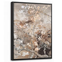 LEINWAND Bilder mit Rahmen - Mandelblüte - Kunst - Van Gogh - Beige - Abstrakt - 30x40 - Braun, Textil (30/40cm) - MuchoWow