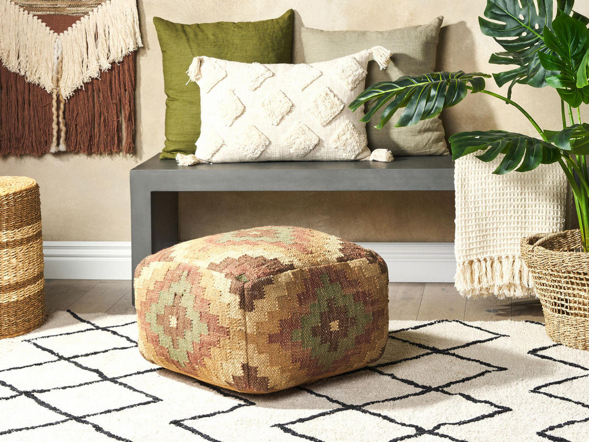 POUF Maguri 50/50/30 cm - Braun, Naturmaterialen (50/30/50cm) - Beliani