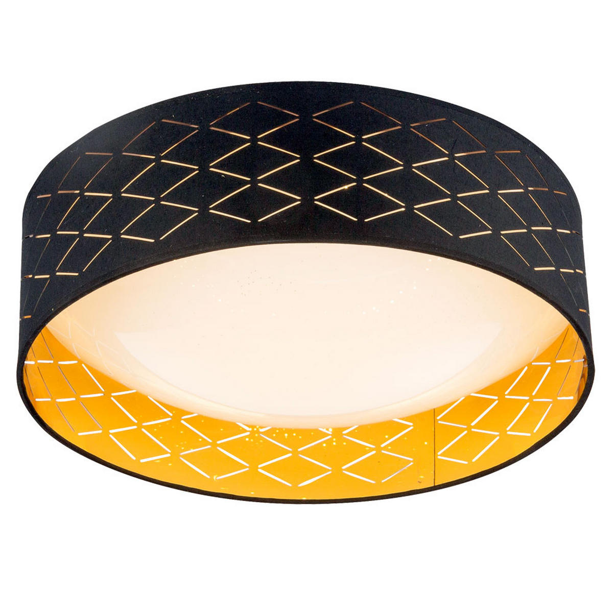 LED DECKENLEUCHTE Clarke schwarz gold - Schwarz, Metall (40/40/12cm) - Globo Lighting
