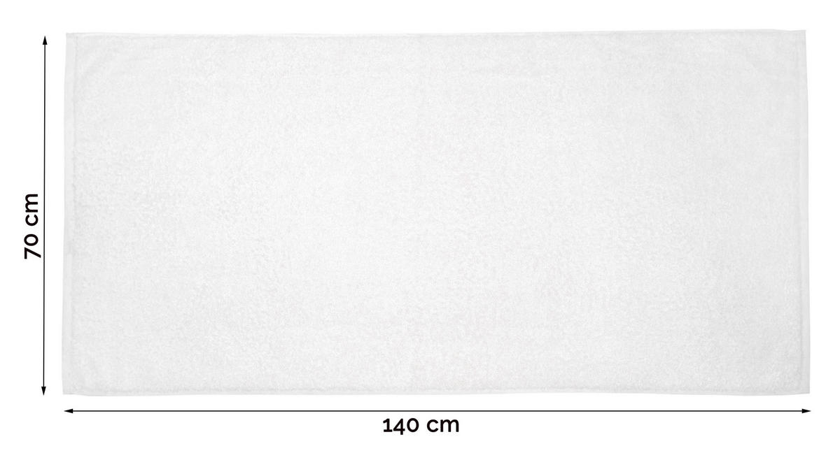 DUSCHTÜCHER, 2er-Set, 70x140 cm, 100% Baumwolle, Weiß - Weiß, Textil (70/140cm) - Zollner