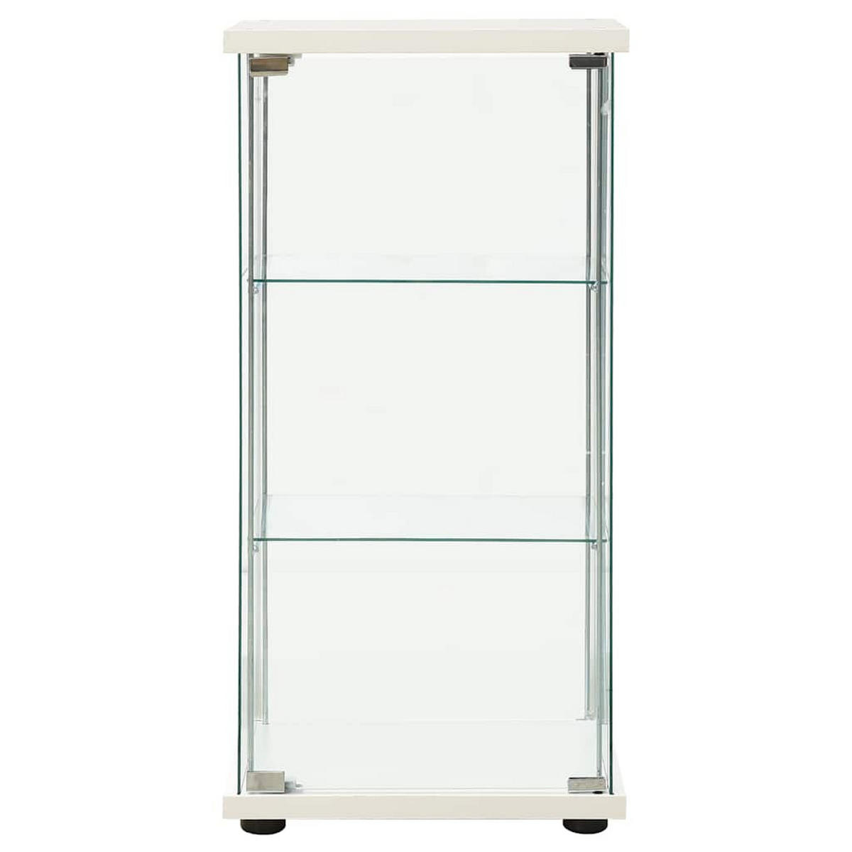 VITRINE mit 3 Ebenen, 42,5/36,5,86 cm, aus Gehärtetes Glas, in Weiß und Transparent - Weiß, Glas (42.5/86/36.5cm) - vidaXL