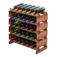 WEINREGAL VINOTECA FLEX PRO HxBxT 65x65x28cm 30 Flaschen auf 5 Ebenen Braun geölt - Braun, Holz (65/65/28cm) - PROREGAL