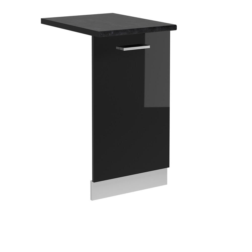 ČELNÍ PANEL MYČKY R-Line Černý vysoký lesk - bílá/vysoce lesklá černá, kompozitní dřevo (45/81.8/1.6cm) - Vicco