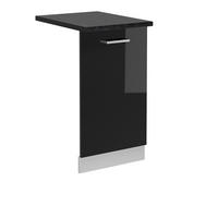 ČELNÍ PANEL MYČKY R-Line Černý vysoký lesk - bílá/vysoce lesklá černá, kompozitní dřevo (45/81.8/1.6cm) - Vicco