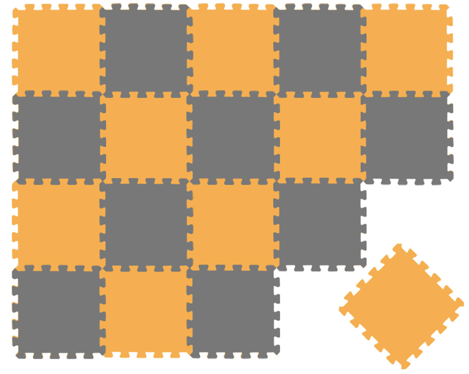SPIELMATTE ab Null - 180/90/1 cm Puzzlematte Grau - Multicolor, Kunststoff (30/30cm) - Littletom