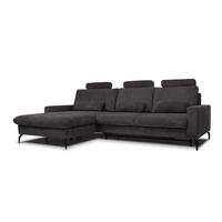 SOFA L FORM Beata Anthrazit 302 x 180 cm mit Bettkasten - Anthrazit, Textil (302/180cm) - VitaliSpa