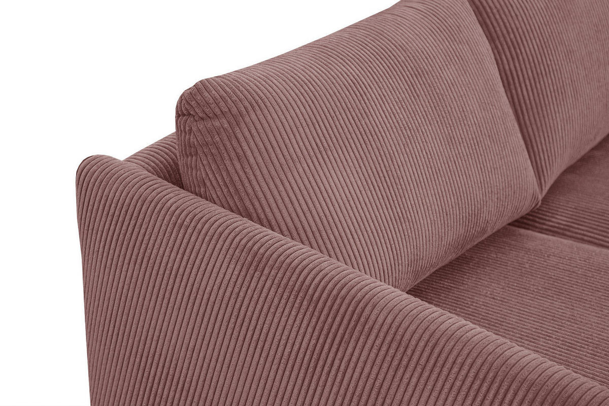 ECKSOFA VILT 4-Sitzer, altrosa - Schwarz/Altrosa, Holzwerkstoff/Textil (156/255cm) - Courtois Laville