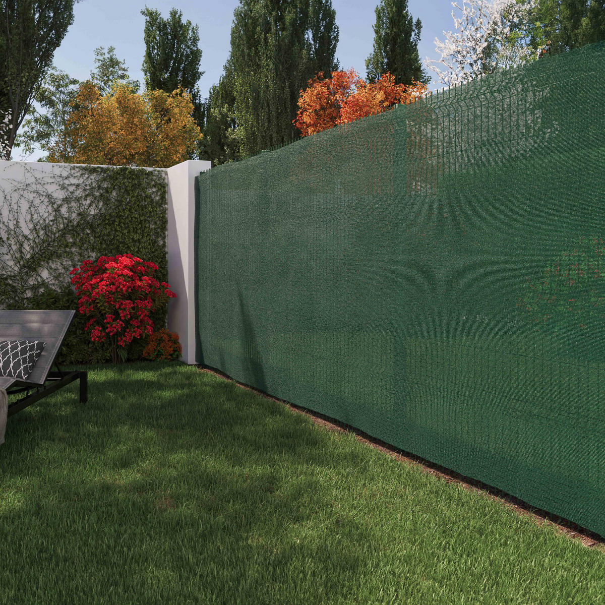 SICHTSCHUTZ 2x25m, Bedeckung 85 %, Grün - Grün, Textil (200/200cm) - Oviala