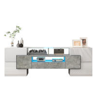 TV-SCHRANK mit LED-Beleuchtung 145 x 30 x 51 cm Weiß-Beton - Beige, Holzwerkstoff (30/51/145cm) - Beauniv