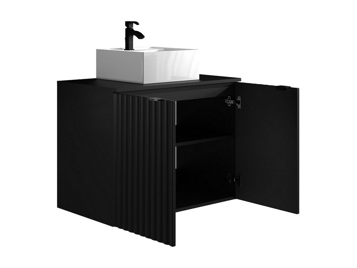 EINZELWASCHTISCH - 80 cm x 44 cm - Holz, Platte - Schwarz - ZILGA - Schwarz, Holz (80/60/44cm) - Vente-Unique