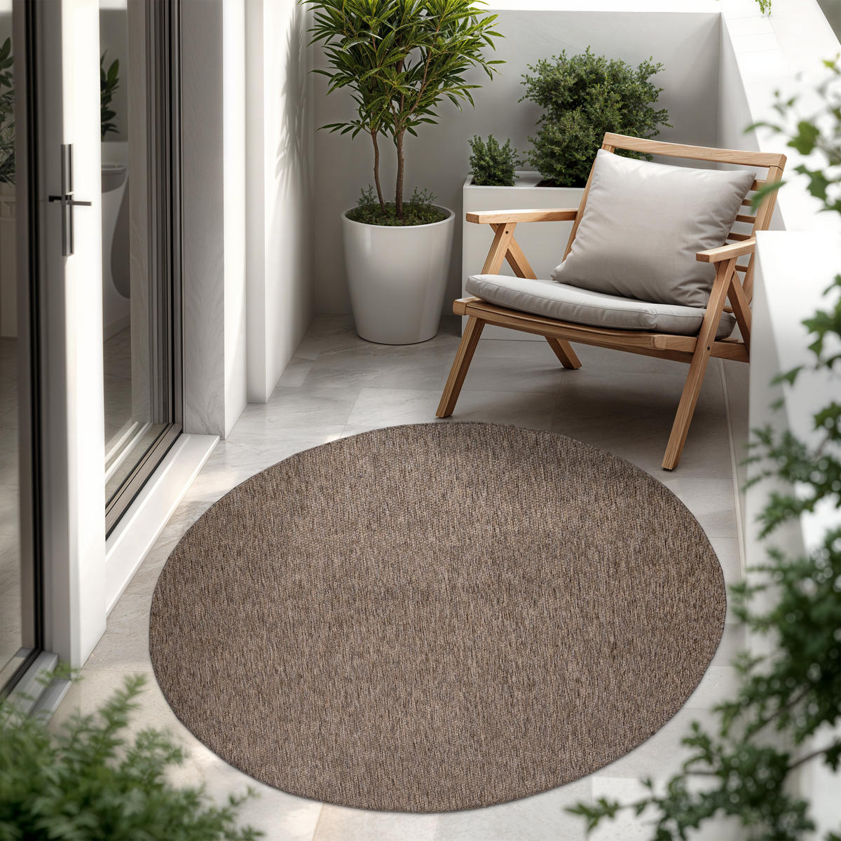 OUTDOORTEPPICH 160/160 cm Venedig 165 - Taupe, Textil (160/160cm) - Paco Home