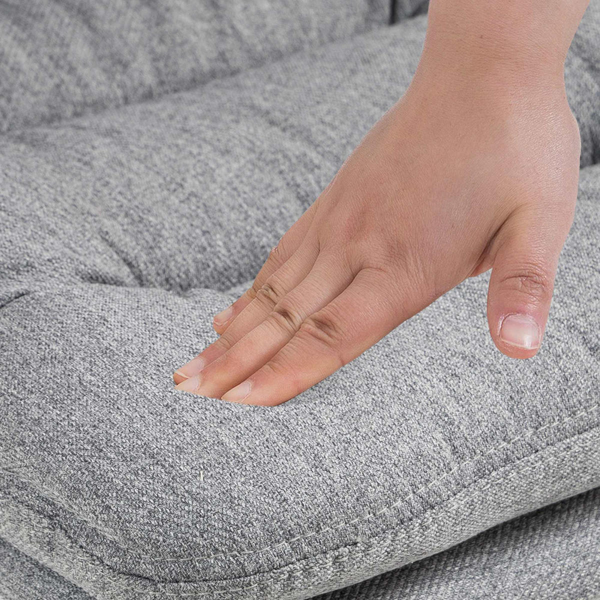 BARHOCKER Diamant Stoff weiß grau - Weiß/Grau, Textil/Metall (42/116/56cm) - TPFLiving