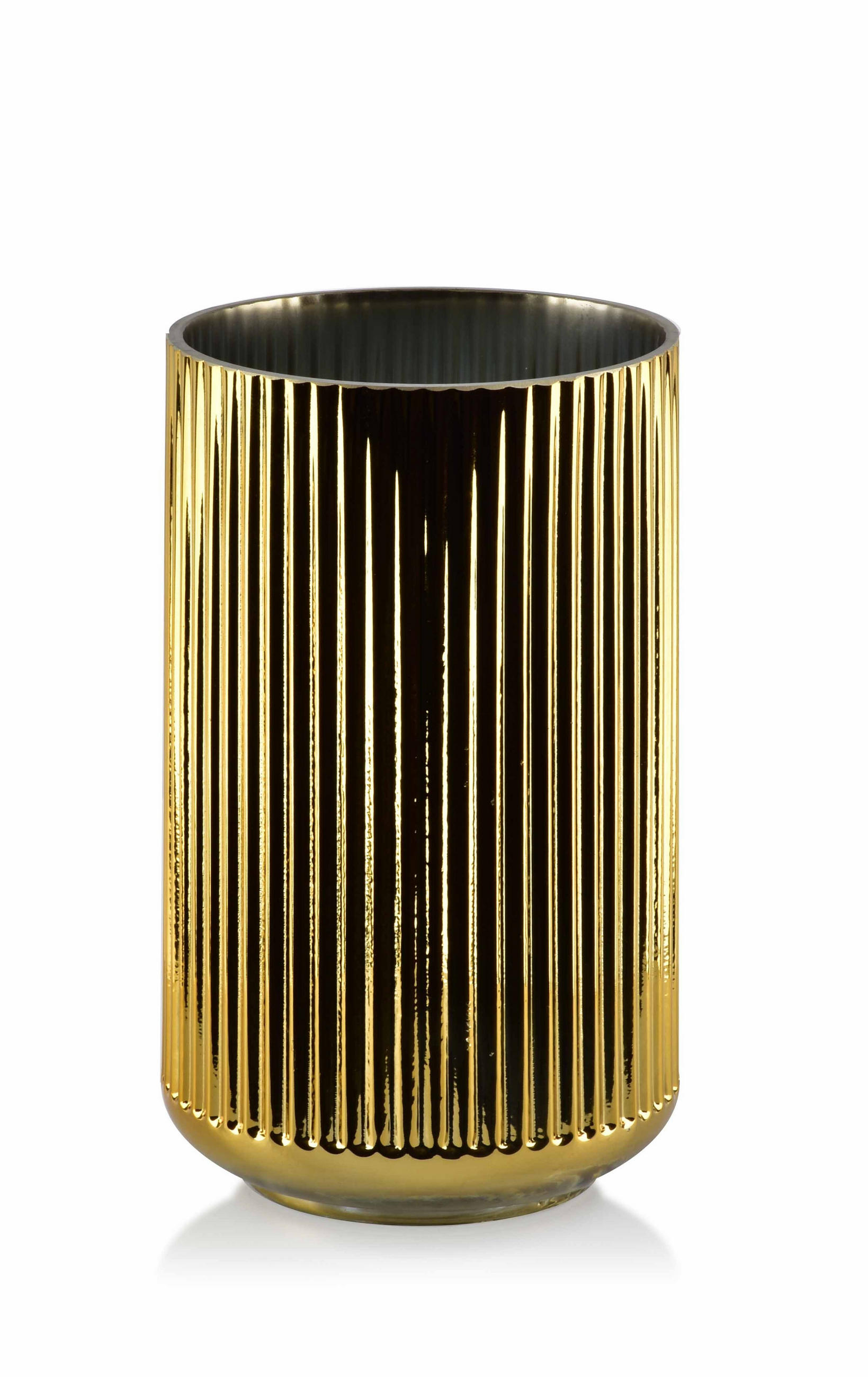 VASE Serentine Gold 11/11/19 cm Glas - Goldfarben, Glas (19cm) - Mondex