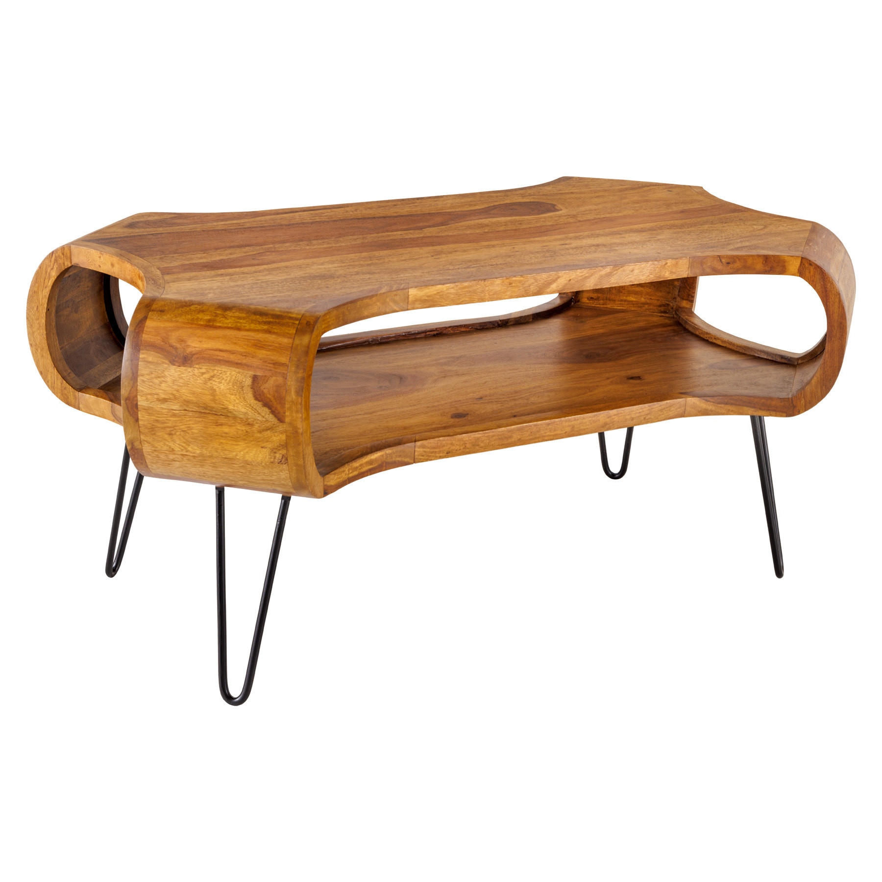 COUCHTISCH ORGANIC LIVING Sheesham rechteckig Natur 100cm - Braun, Holz/Metall (60/100/47cm) - riess-ambiente