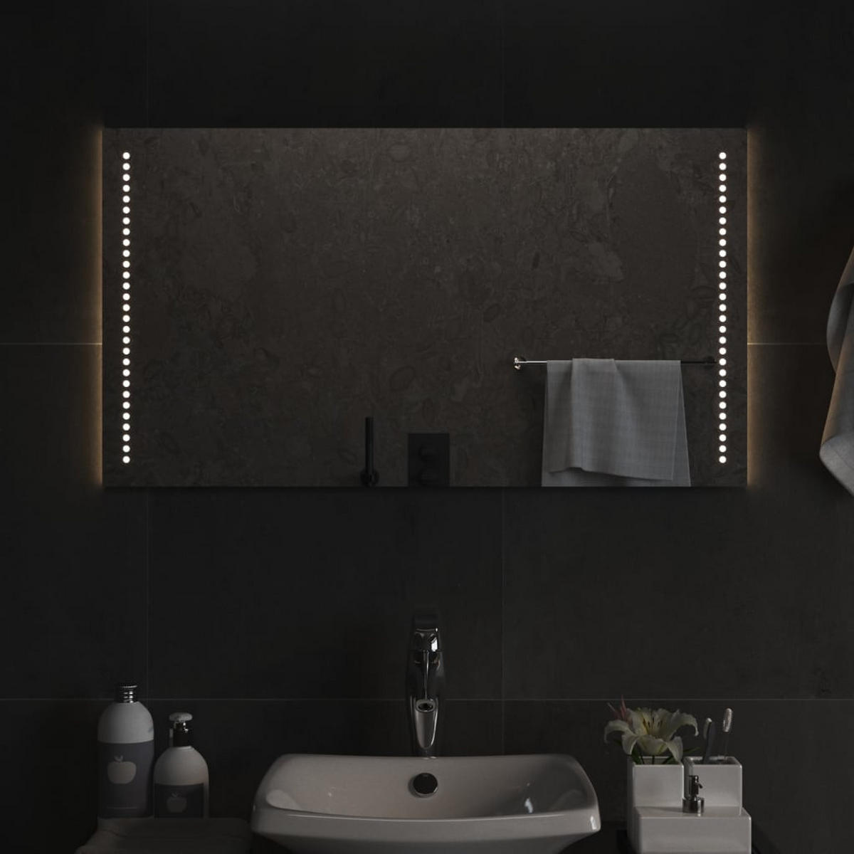LED-BADSPIEGEL 50x90 cm - Transparent, Glas (50/90/90cm) - furnicato