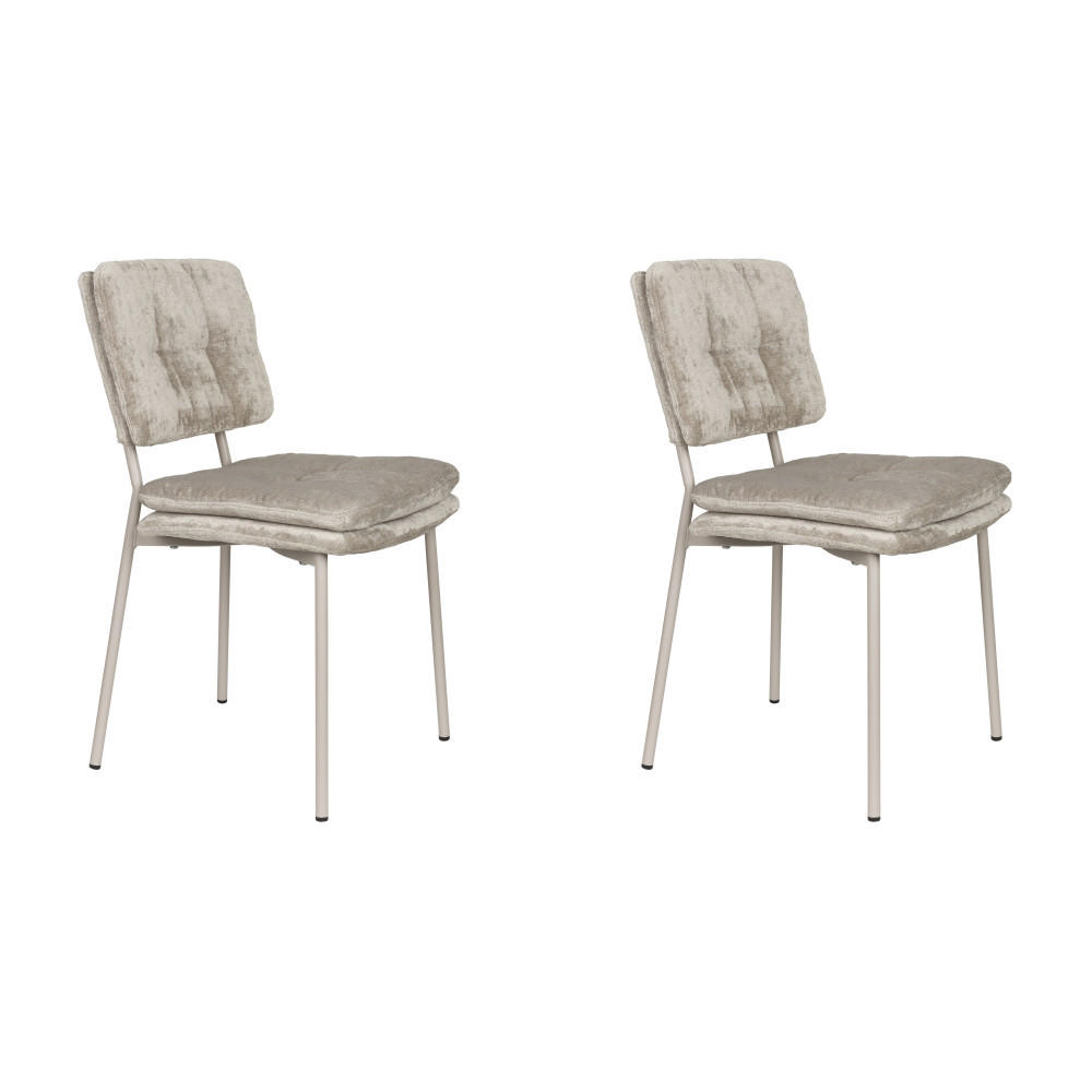 ESSZIMMERSTUHL Franck - Beige - 52.5/44/80.5 cm - 2er-Set - Beige, Textil (44/80.5/52.5cm)