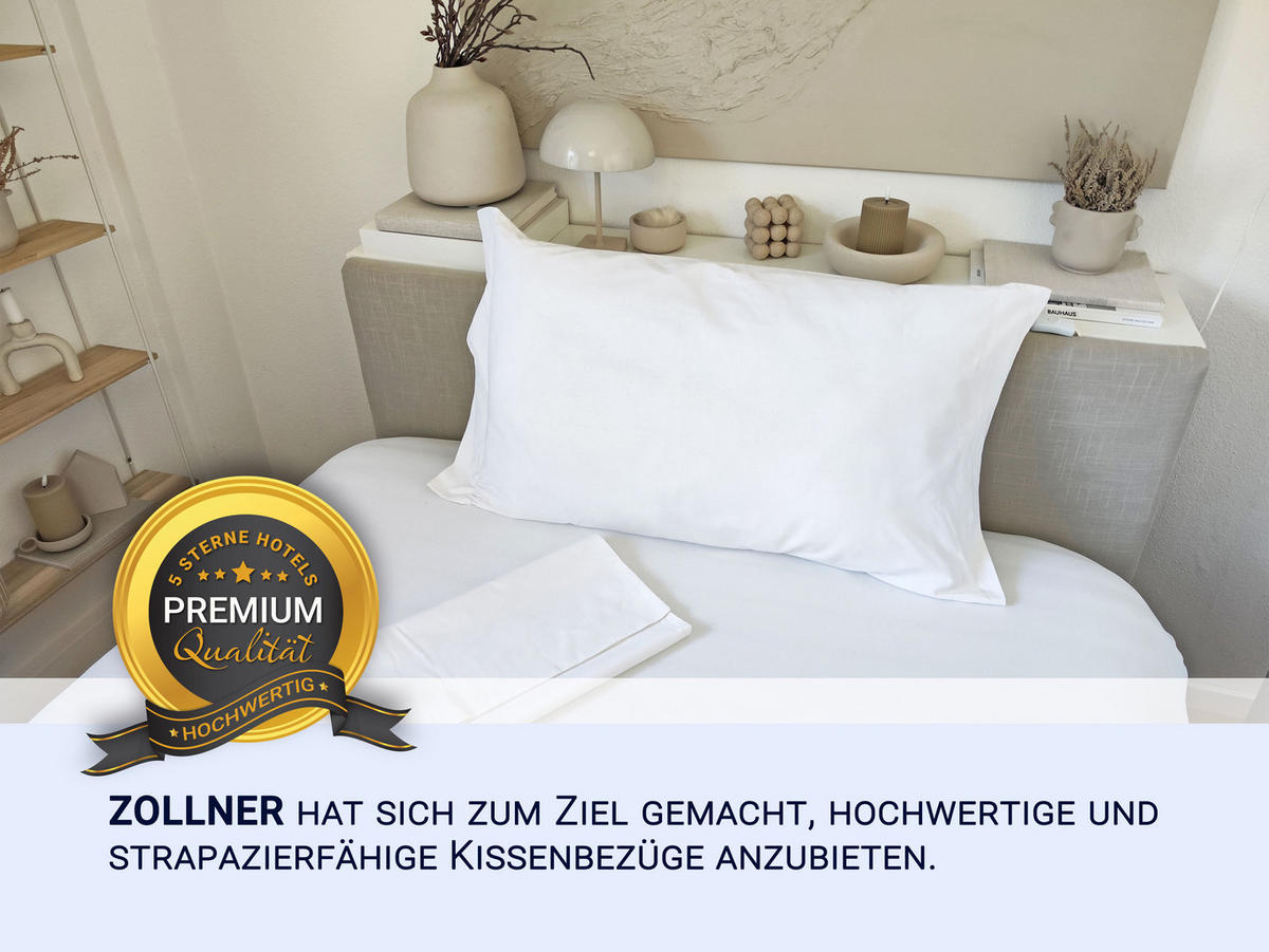 KISSENBEZUG, 2er-Set, 50x80 cm, 100% Baumwolle, Weiß - Weiß, Textil (50/93cm) - Zollner