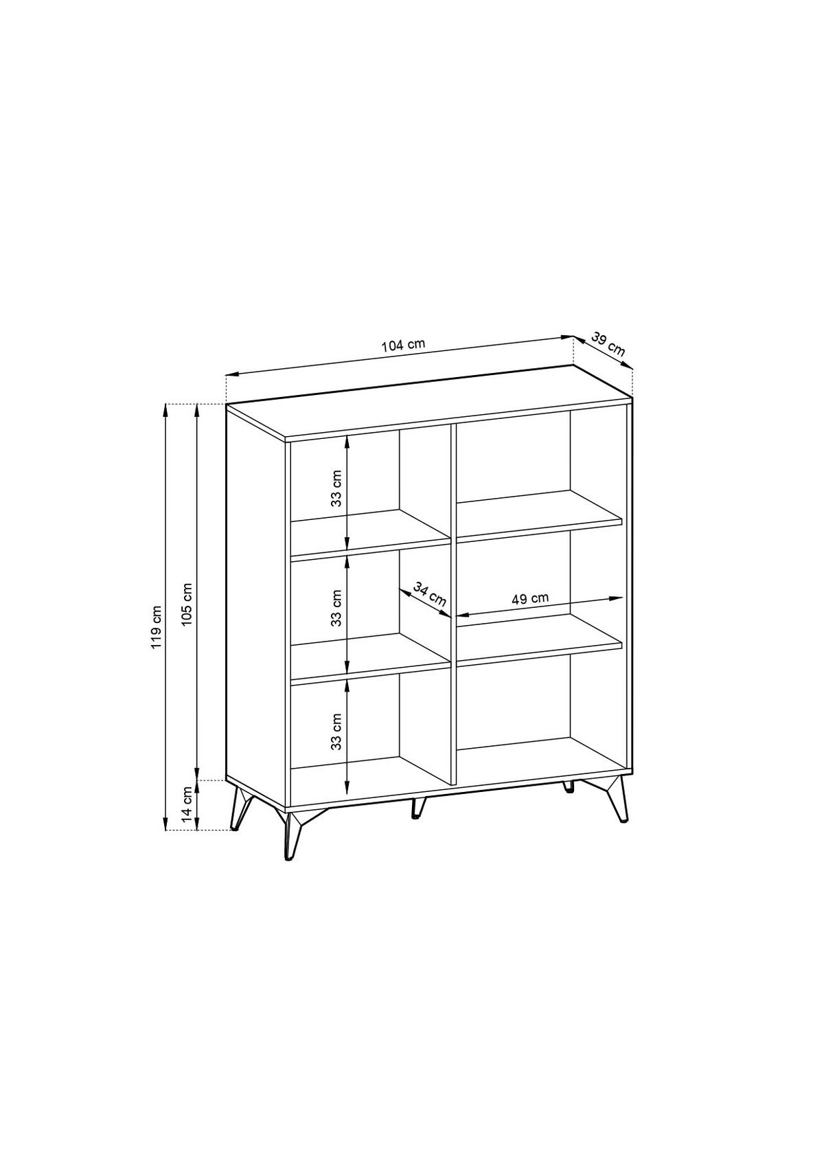 WOHNZIMMER Set 4-tlg. – DIAMOND – Eichefarben - Eichefarben, Holzwerkstoff (103.5/76.7/39cm) - hi-markt