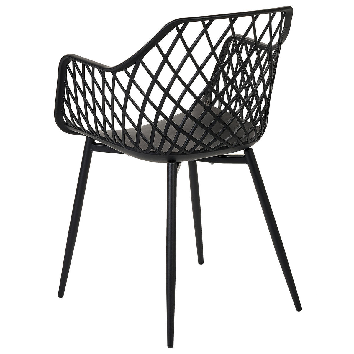 ESSZIMMERSTUHL 2er-Set Kunststoff Schwarz Nashua II - Schwarz, Kunststoff/Metall (50/86/51cm) - Beliani