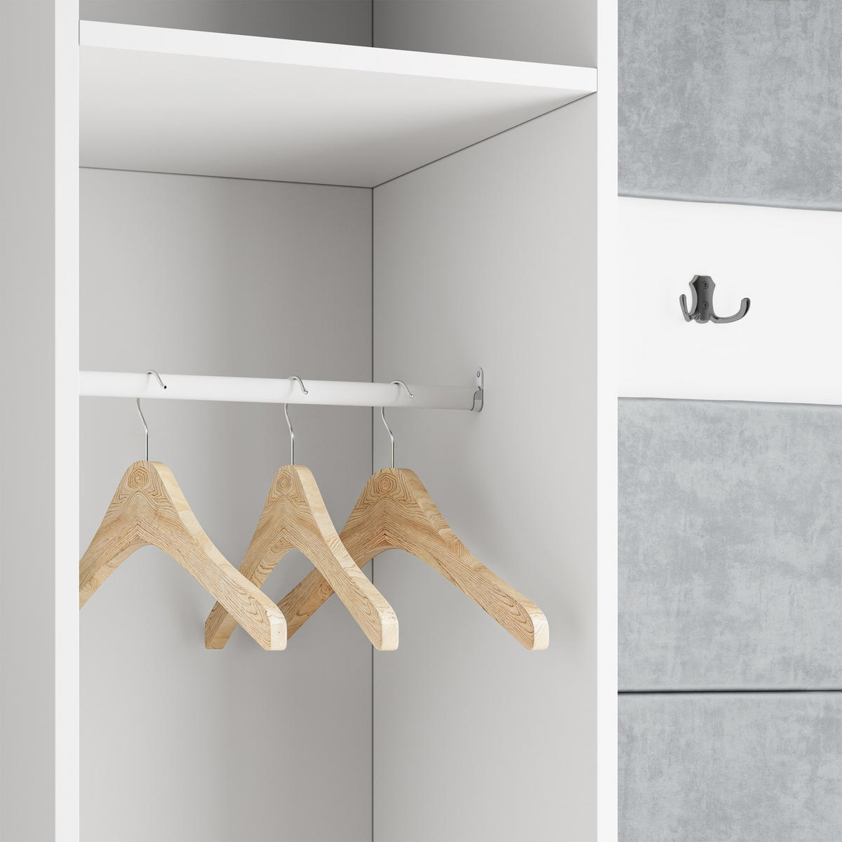 GARDEROBENSCHRANK LORI 95/181/51 cm Modern Kaschmir - Kaschmir, Holzwerkstoff (95/181/51cm) - MASSENO