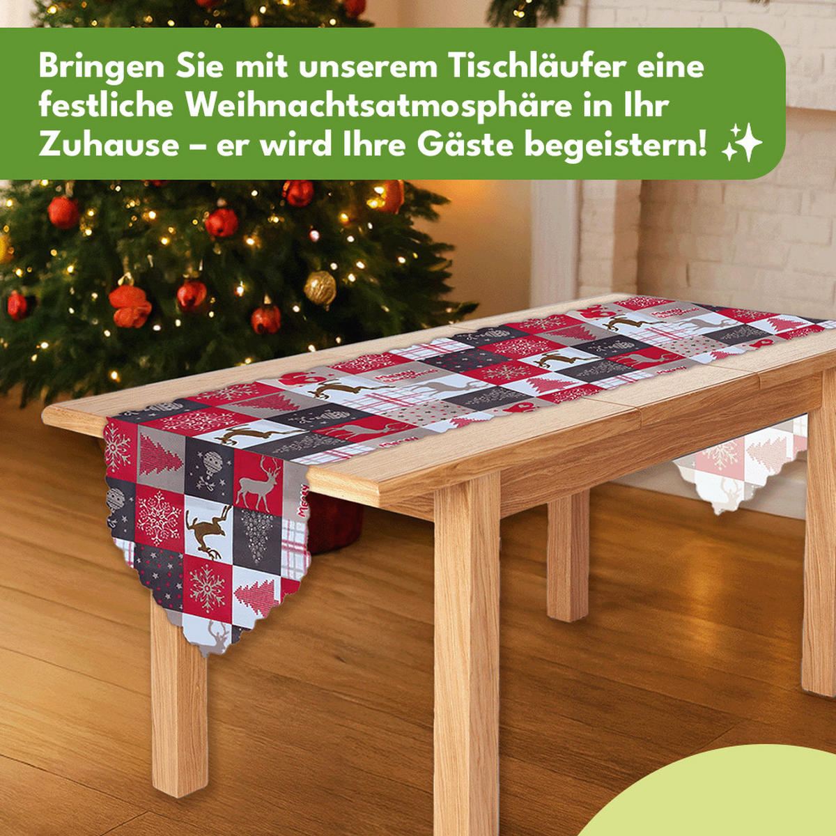 WEIHNACHTSTISCHLÄUFER 180x35cm - Multicolor, Textil (35/180cm) - KRUMAD