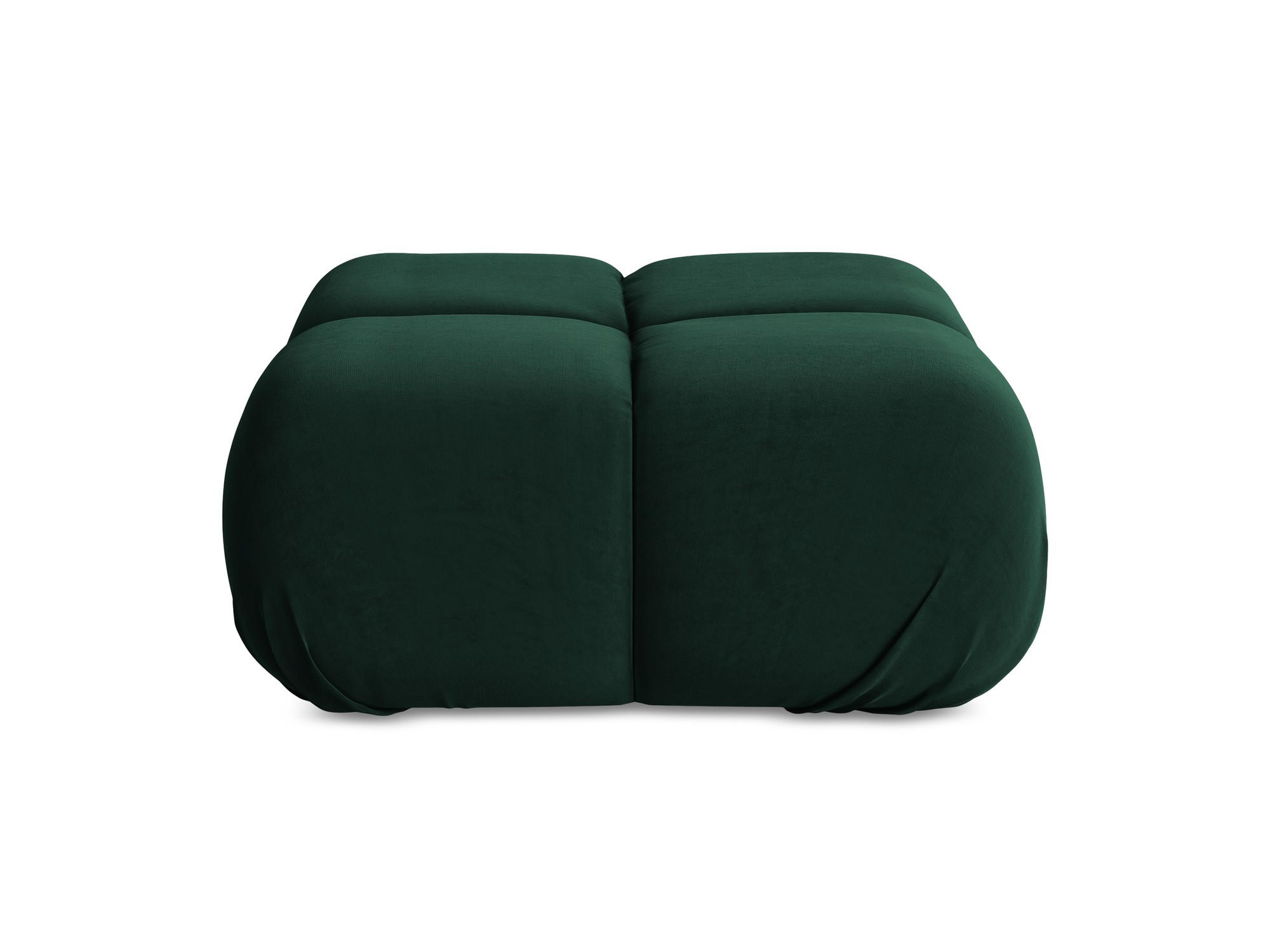 POUF Samt Stoff Grün - Blau/Dunkelgrün, Kunststoff/Textil (95/41/95cm) - Makamii