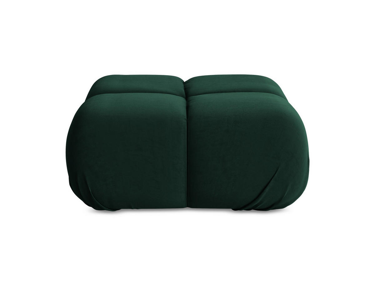 POUF Samt Stoff Grün - Blau/Dunkelgrün, Kunststoff/Textil (95/41/95cm) - Makamii
