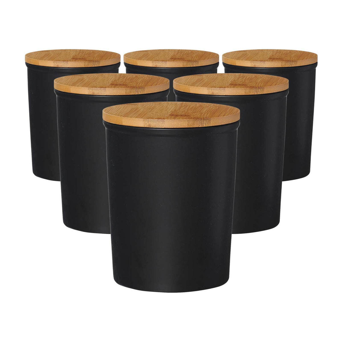 VORRATSDOSEN Jasper schwarz-braun 1,8 l 6er Set - Schwarz/Braun, Keramik (15/19/15cm) - Ritzenhoff Breker