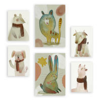 POSTER Set Mit 6 Hasen Und Welpen 1 In Tiere Zusammenfassungen A3 & A4 Rahmenlos - Klar, Papier (29/3cm) - Nacnic
