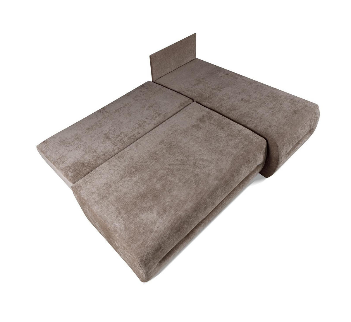 ECKSOFA mit Schlaffunktion LOFER - Chenille-Stoff Taupe - Rechtsseitig - Taupe, Textil (206/155cm) - Bettso
