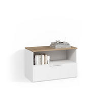 KOMMODE Piave Weiß/Sonoma mit 1 geschlossenem Fach - Weiß/Sonoma Eiche, Holzwerkstoff (80/50/40cm) - Livinity®