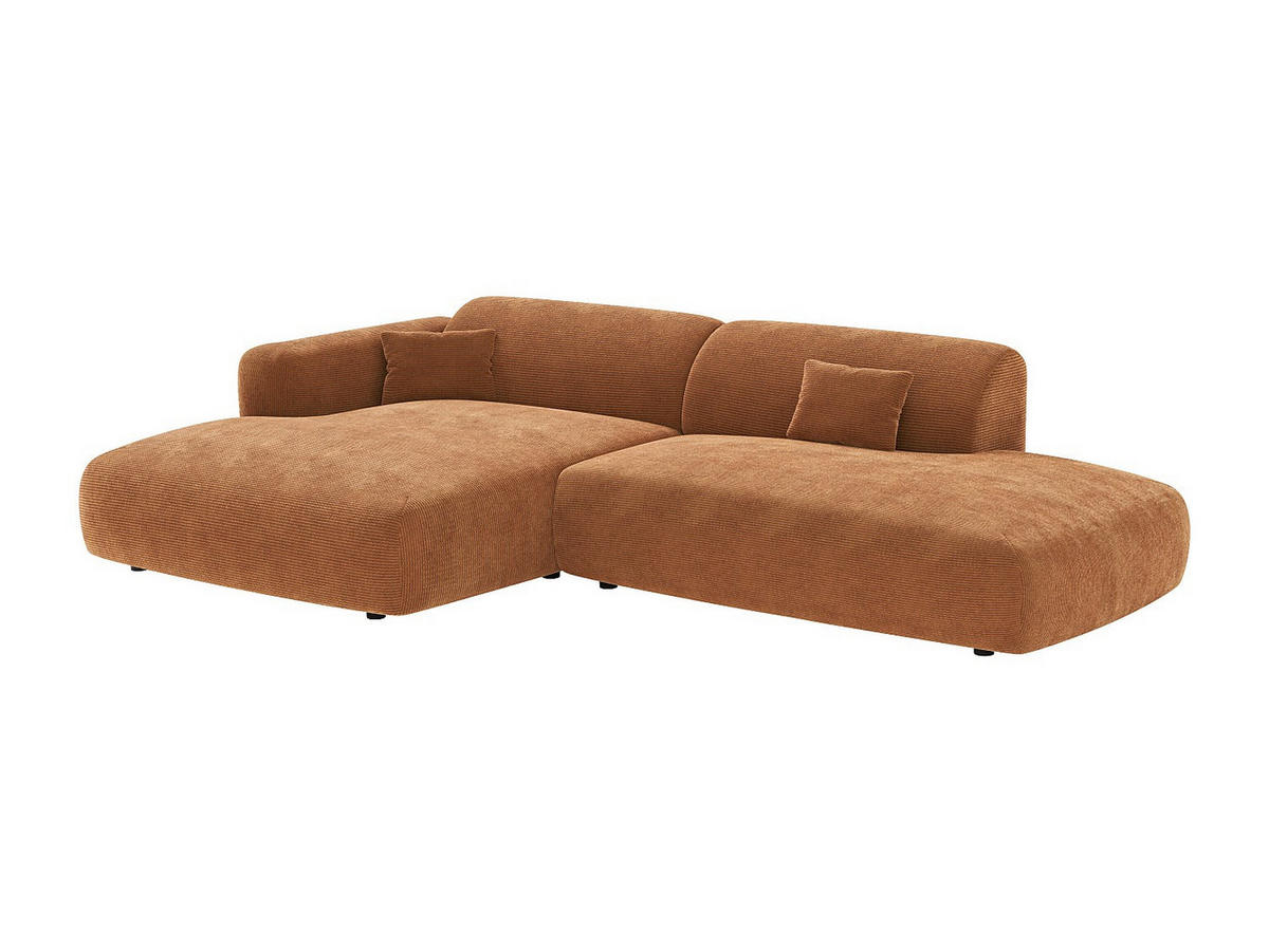 SOFA - 5 Personen - samt - terracotta Pogni - Terracotta, Textil (300/73/160cm) - Vente-Unique
