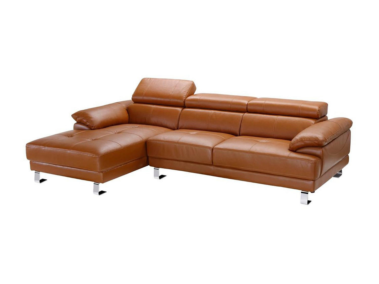 ECKSOFA - Premium-Leder - Ecke Links - Karamell - EXCELSIORA - Braun, Leder (265/165cm) - Vente-Unique
