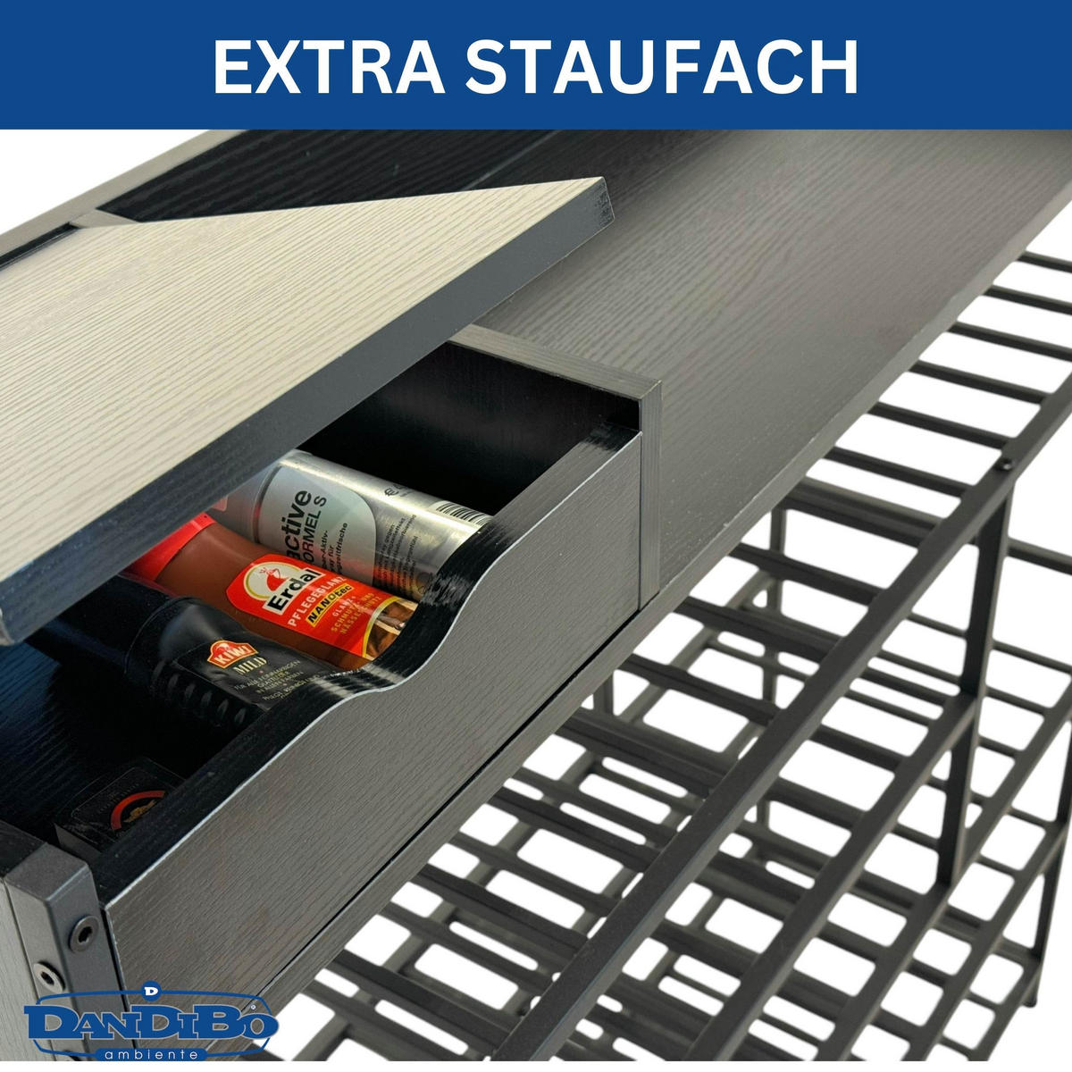 SCHUHREGAL 6 Etagen Metall Schwarz 100/29/100 cm - Schwarz, Metall (100/100/30cm) - DanDiBo