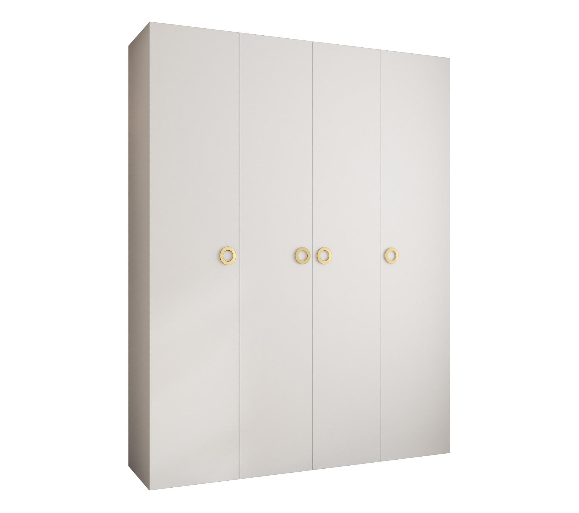 DREHTÜRENSCHRANK 245,5/190/40 4-türig - Goldfarben/Weiß, Holz/Metall (190/245.5/40cm) - Abiks Möbel