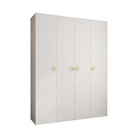 DREHTÜRENSCHRANK 245,5/190/40 4-türig - Goldfarben/Weiß, Holz/Metall (190/245.5/40cm) - Abiks Möbel