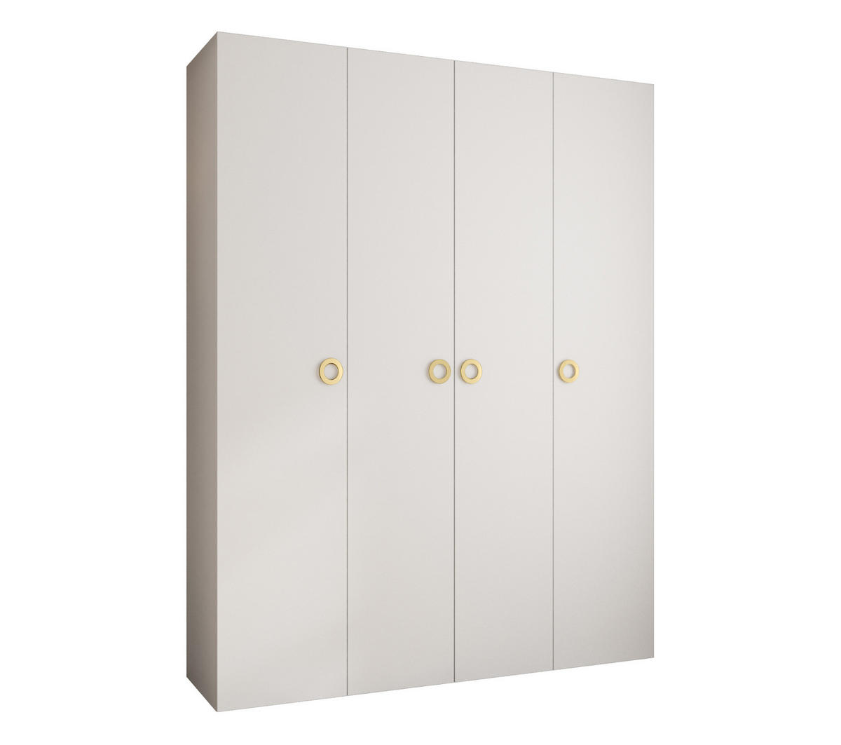 DREHTÜRENSCHRANK 245,5/190/40 4-türig - Goldfarben/Weiß, Holz/Metall (190/245.5/40cm) - Abiks Möbel
