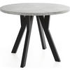 ESSTISCH Avero Black runder ausziehbarer, Beton grau 100-140/100/77 cm - Hellgrau/Schwarz, Holz/Holzwerkstoff (100/100/77cm) - WFL GROUP