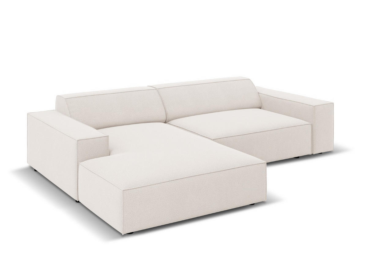 MODULARES-ECKSOFA links Jodie aus strukturiertem Stoff leichtes beige 3 Sitzplätze - Beige, Textil (166/224cm) - Micadoni