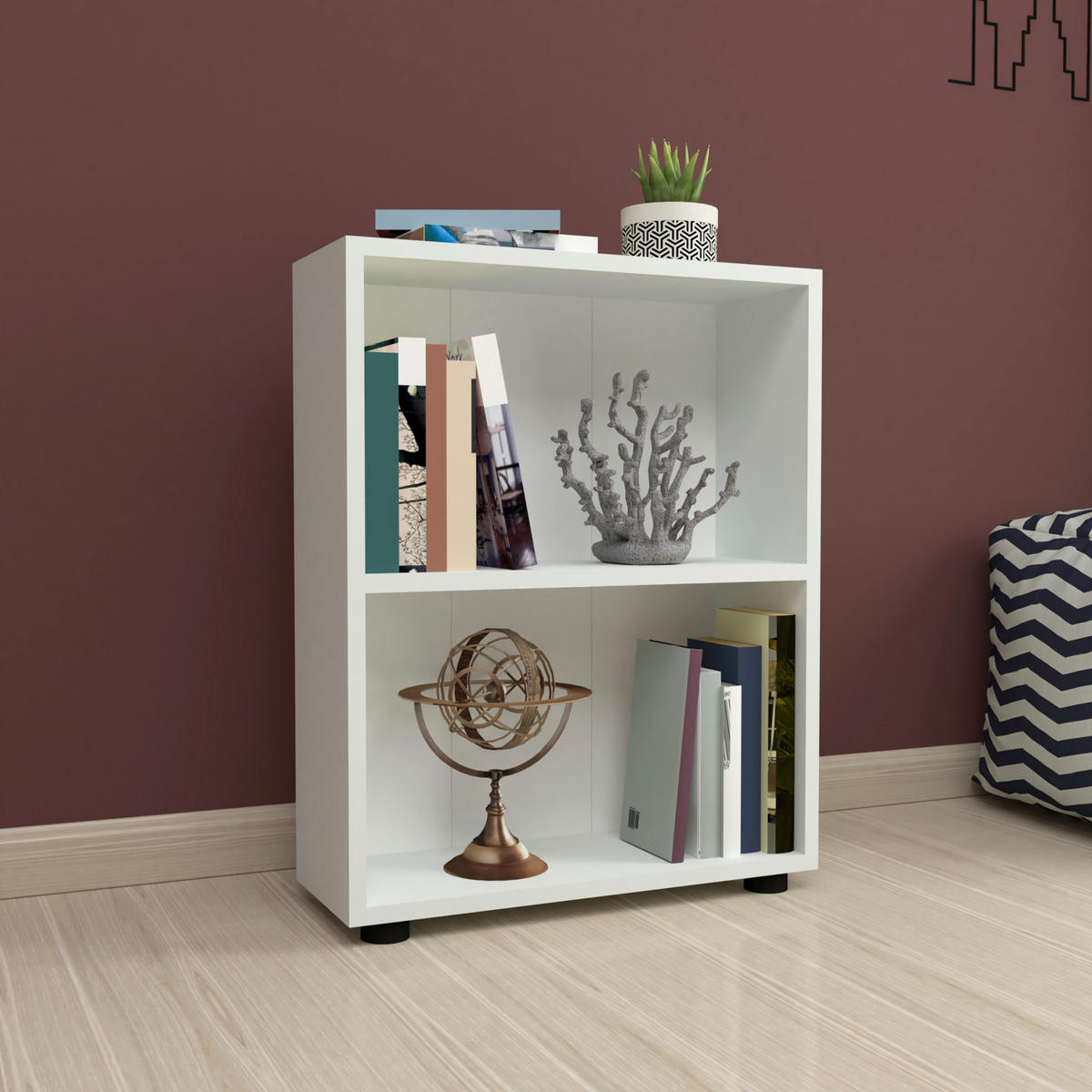 BÜCHERREGAL Vara - Weiß, Holzwerkstoff (55/72/20cm) - [en.casa]