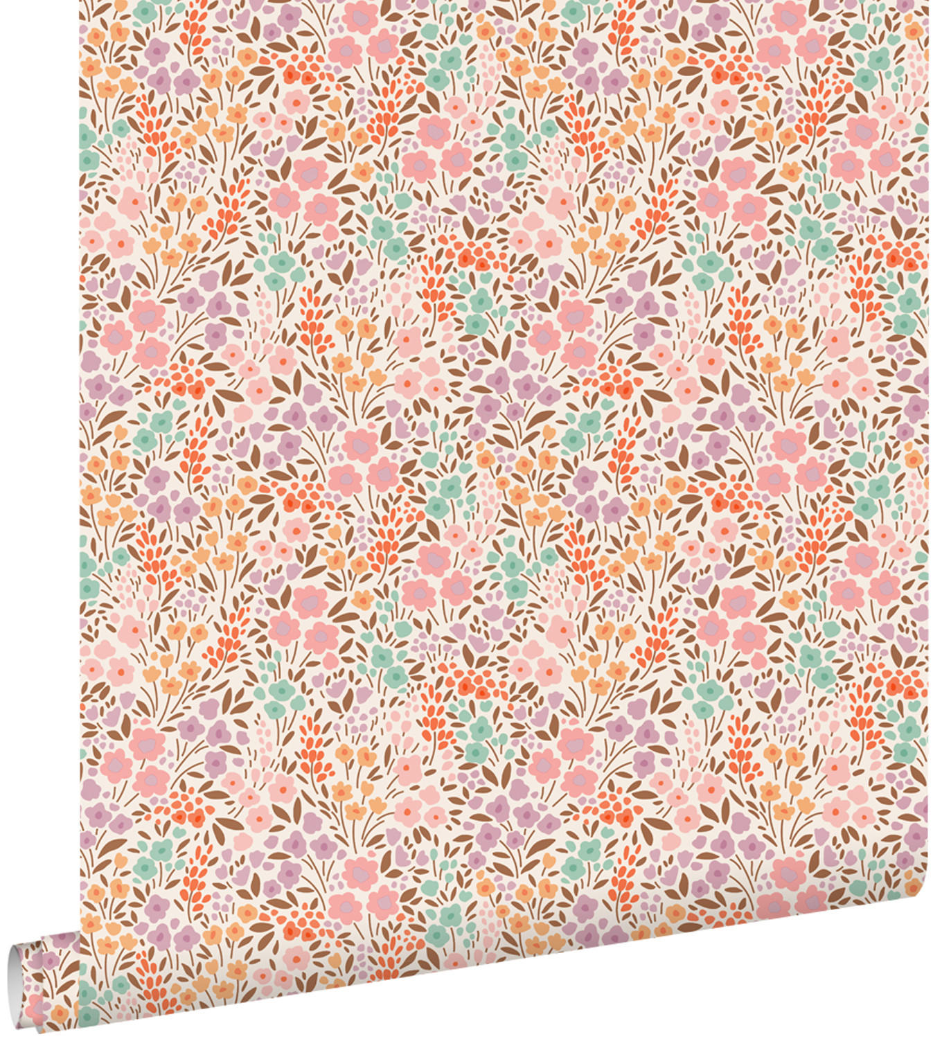 TAPETE Blumen 0.53 x 10.05 m - Pink, Papier (53/0.1cm) - ESTAhome