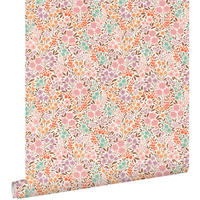 TAPETE Blumen 0.53 x 10.05 m - Pink, Papier (53/0.1cm) - ESTAhome