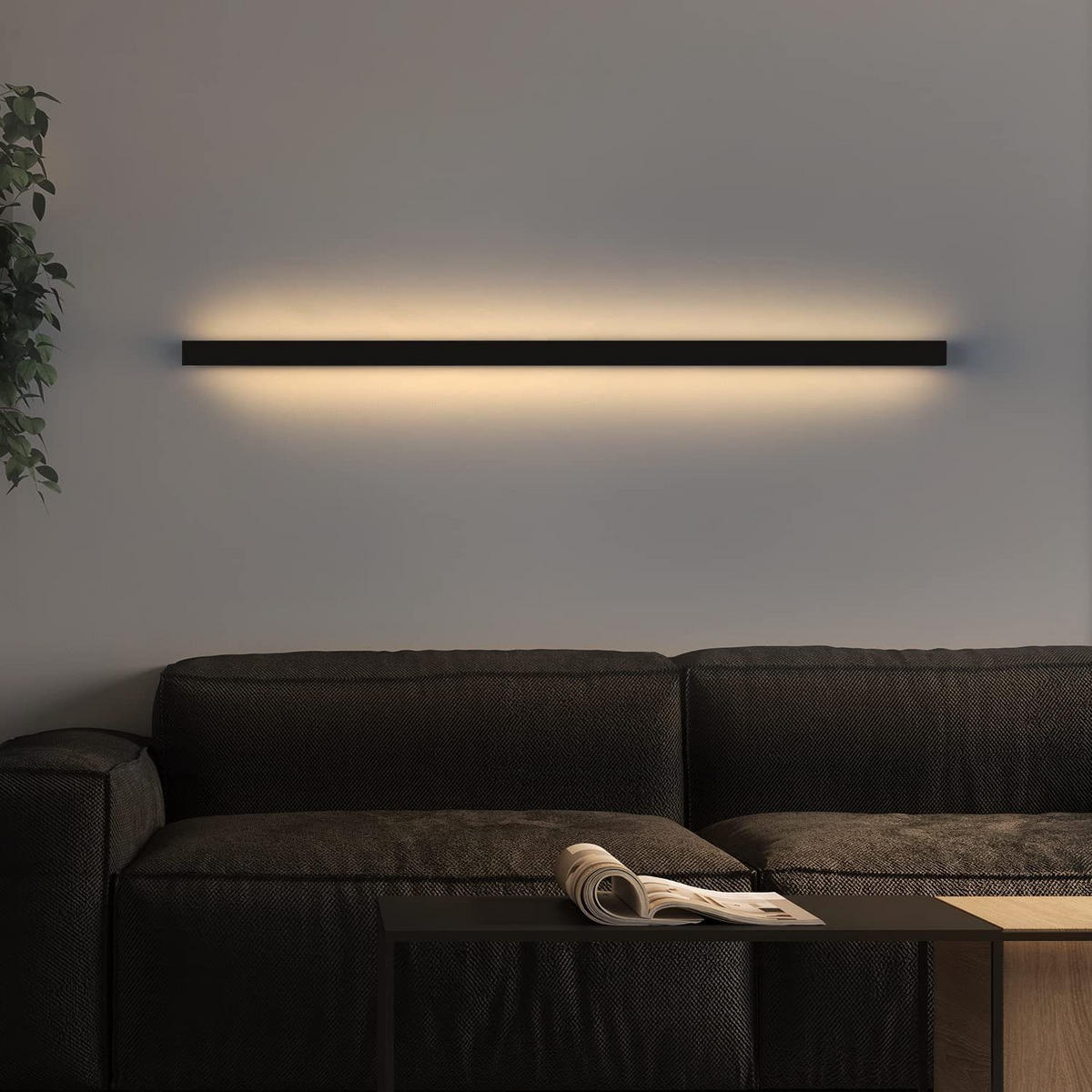 LED WANDLEUCHTE Schatz - Schwarz, Metall (4/3/80cm) - Nettlife