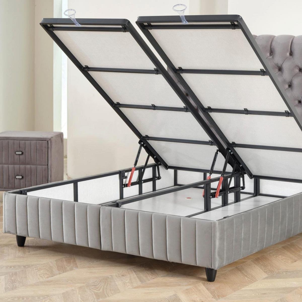 BOXBETT Fluffy Set Nature 140x200 - Anthrazit, Holz (140/200cm) - Gowoll